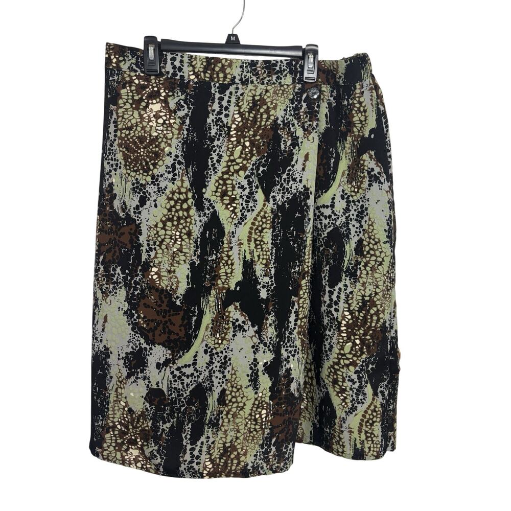 Y2K Snake Skin Print Reptile Scale Midi Skirt 2X Vintage Grunge USA Made